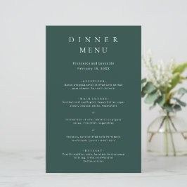 Cardápio de Casamento Simples Esmeralda Clássico