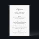 Cardápio de Casamento Simples Moderno<br><div class="desc">Menu de casamento elegante com um design simples,  fonte sans serif moderna e uma fonte script elegante.</div>
