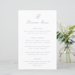 Cardápio de Casamento Tradicional Cinza Elegante