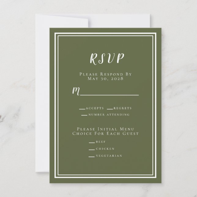 Cardápio de Confirmação de Presença de Casamento M (Frente)