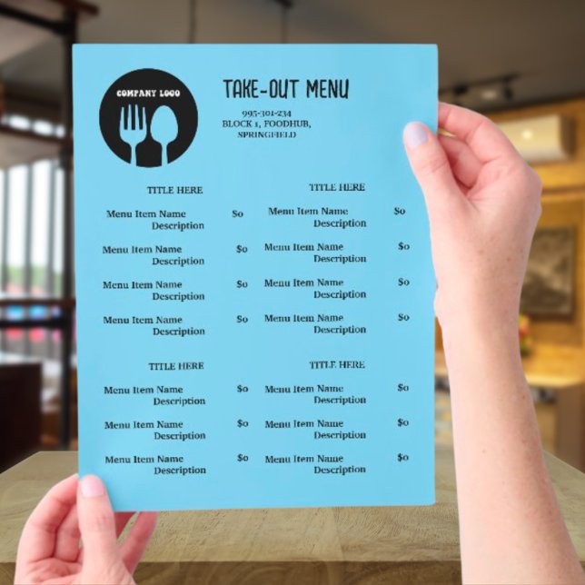 Cardápio de Delivery do Restaurante Preto e Azul c (Criador carregado)