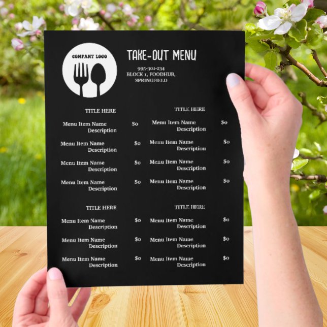 Cardápio de Delivery do Restaurante Preto e Branco (Criador carregado)