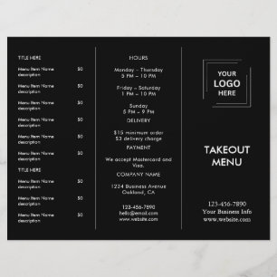 Cardápio de Entrega de Restaurante com Logotipo Co