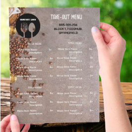 Cardápio de Entrega de Restaurante Temático de Caf