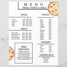 Cardápio de Espaguete de Restaurante Simples de Pi