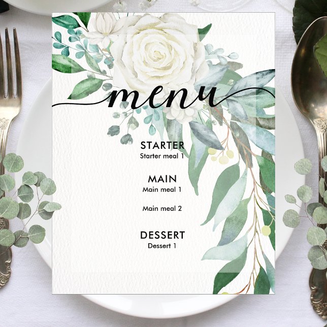 Cardápio de Evento de Casamento Personalizado Whit (Criador carregado)