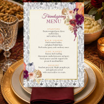 Cardápio de Jantar de Friendsgiving Elegante de Ab