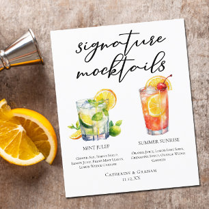 Cardápio de Mocktails de Casamento Verão Nascer do