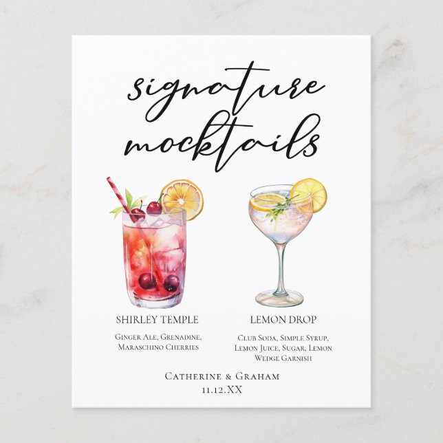 Cardápio de Mocktails Shirley Temple Lemon Drop Fo (Frente)