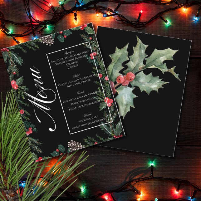Cardápio de Natal com Grinalda de Natal (Criador carregado)