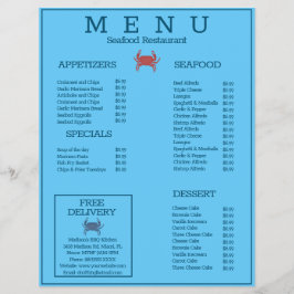 Cardápio de Restaurante de Mariscos Grelhados Mini