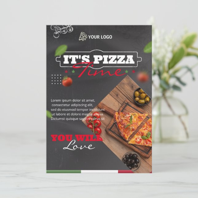 Cardápio de restaurante de pizza italiana, Menu de (Em pé/Frente)
