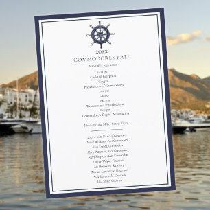 Cardápio do Yacht Club Náutico Azul-Marinho Progra