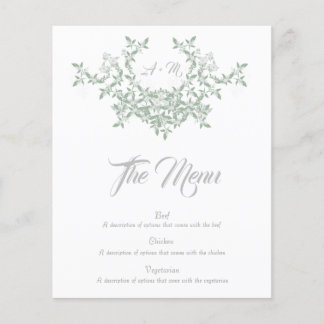 Cardápio Floral Elegante com Iniciais