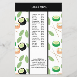 Cardápio Modelo de Restaurante Asiático de Sushi M