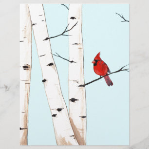 Cardeal com Árvores de Birch