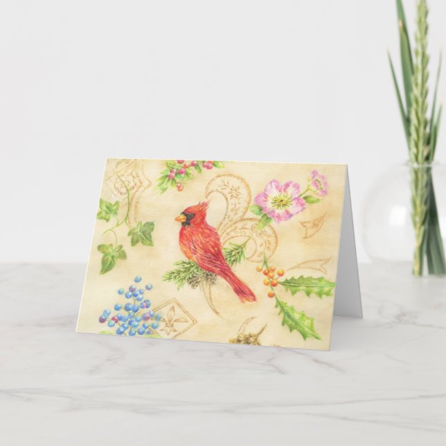 Cardeal de Natal Qualquer Cartões de Nota de Vazio (Frente)