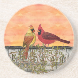 Cardeal Lovebird Porta copos Sandstone