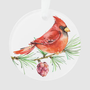 Cardeal - Ornamento de Aves Vermelhas