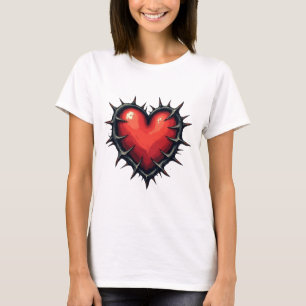 Cardíaco e Thorns antigos Tatuagem T-Shirt