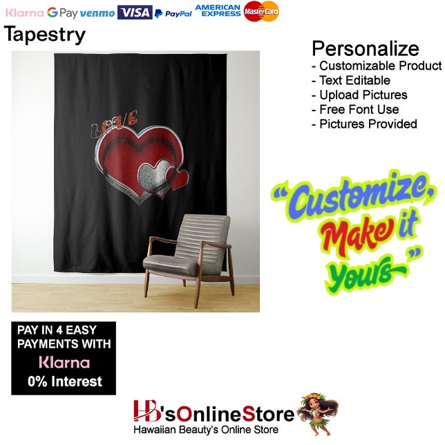 Cardíaco Magic Black Business Tapeçaria Extra Gran (Heart Magic Black Business Tapestry Extra-Large.)