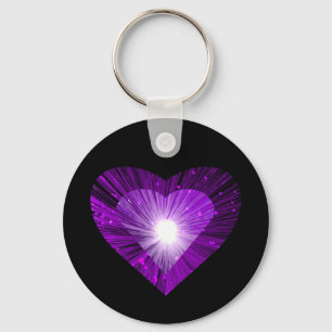 Cardíaco roxo chaveiro preto