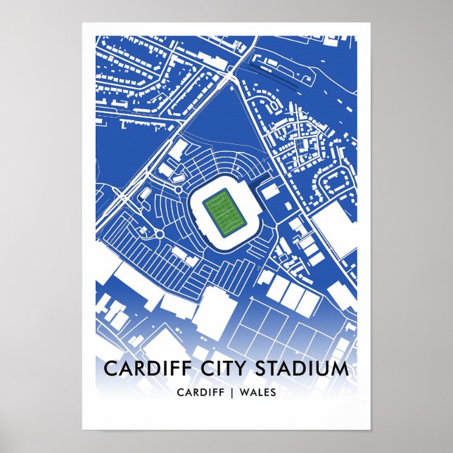 Cardiff City Stadium Poster - Lar da cidade de Car (Frente)