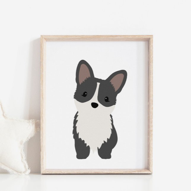 Cardigan Black Corgi Dog Nursery & Kids Poster (Criador carregado)