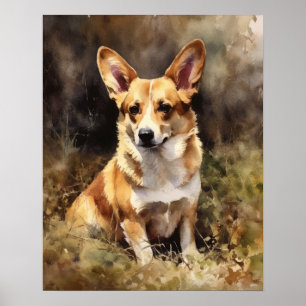 Cardigan Welsh Corgi Dog Art Impressão