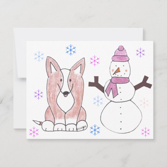 Cardigan Welsh Corgi e Snowman (Frente)