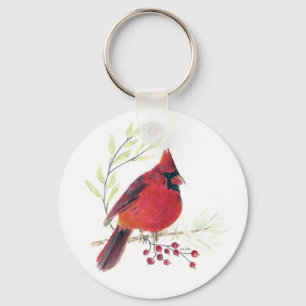 Cardinal Watercolor Art Chaveiro