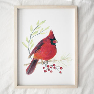 Cardinal Watercolor Art Impressão