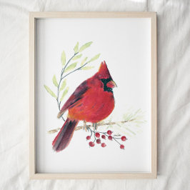 Cardinal Watercolor Art Impressão