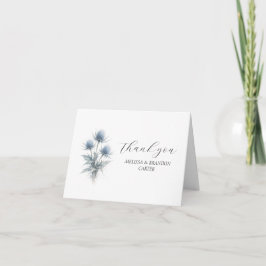 Cardo Azul Floral Escocês Agradecimento Casamento