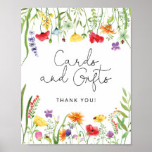 Cards e presentes com flores silvestres Poster