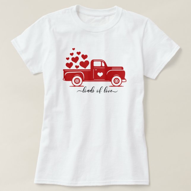Cargas do t-shirt do caminhão do amor (Frente do Design)