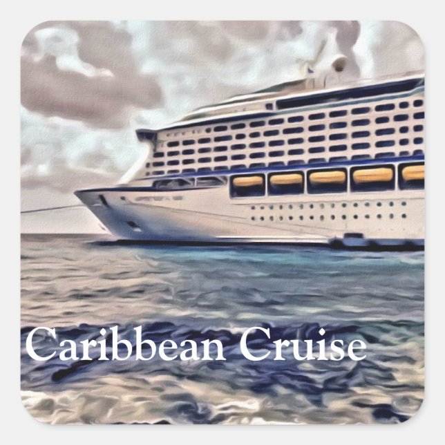 Caribe Cruise - Adesivos Quadrados, Brilhante (Frente)