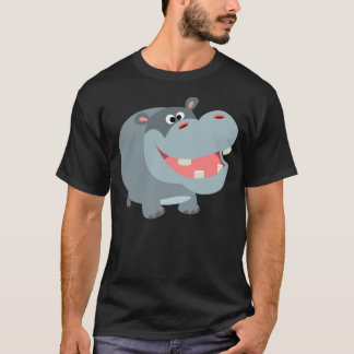 Caricatura Bonita Sorrindo Hippo T-Shirt