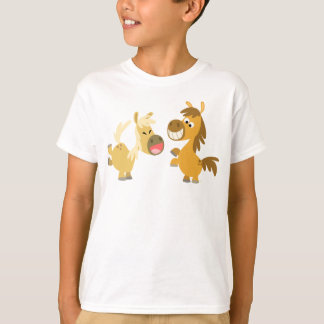 Caricatura Cheerful Ponies Crianças T-shirt