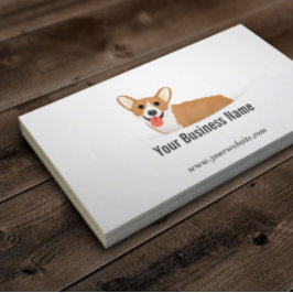 Caricatura Corgi Pet Cartão de visita