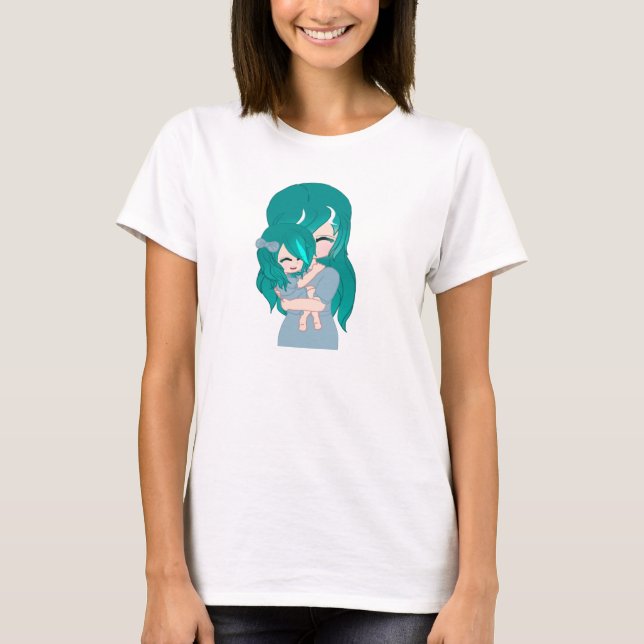 Caricatura Mãe e Filha T-Shirt (Frente)