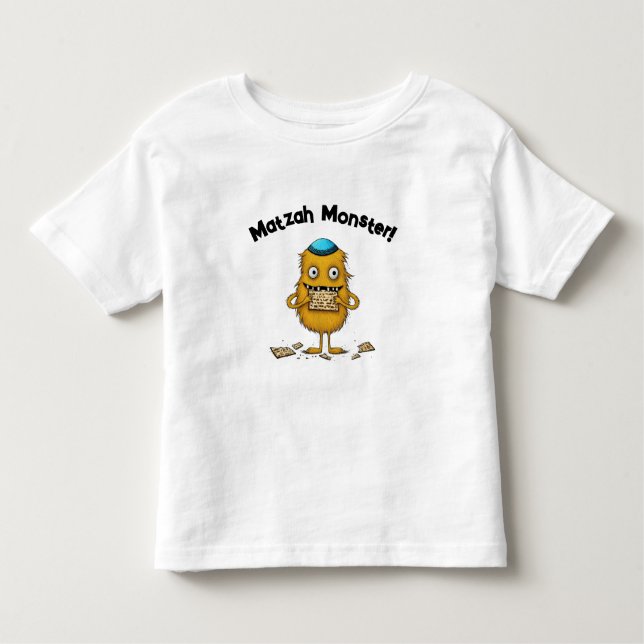 Caricatura Matzah Monster Passover T-Shirt (Frente)