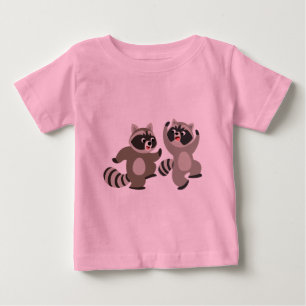 Caricaturas de dança, guaxinins, camiseta