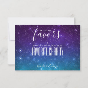 Caridade Celestial em vez de Cartão de Casamento