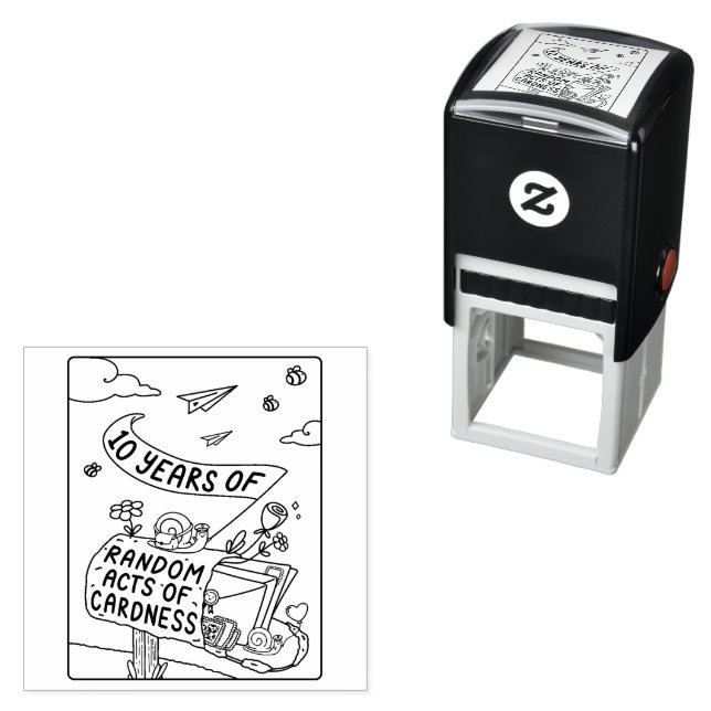 Carimbo Auto Entintado 10 anos de Atos Aleatórios de Cartolice Stamp (In Situ)