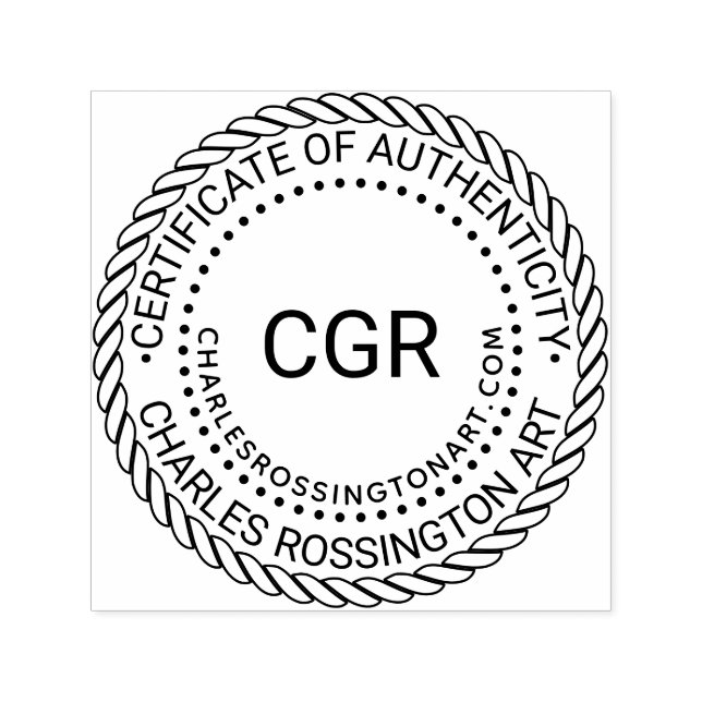 Carimbo Auto Entintado 3 Iniciais “Certificado de Autenticidade” #5 Nome  (Design)