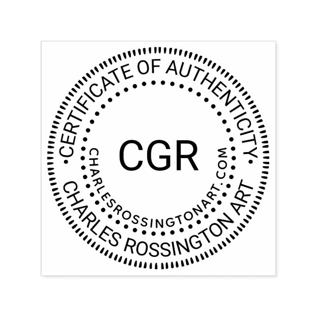 Carimbo Auto Entintado 3 Inicial “Certificado de Autenticidade” Nome URL (Design)