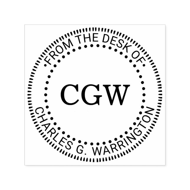 Carimbo Auto Entintado 3 Monograma de Letra Inicial Do Gabinete de Nome (Design)