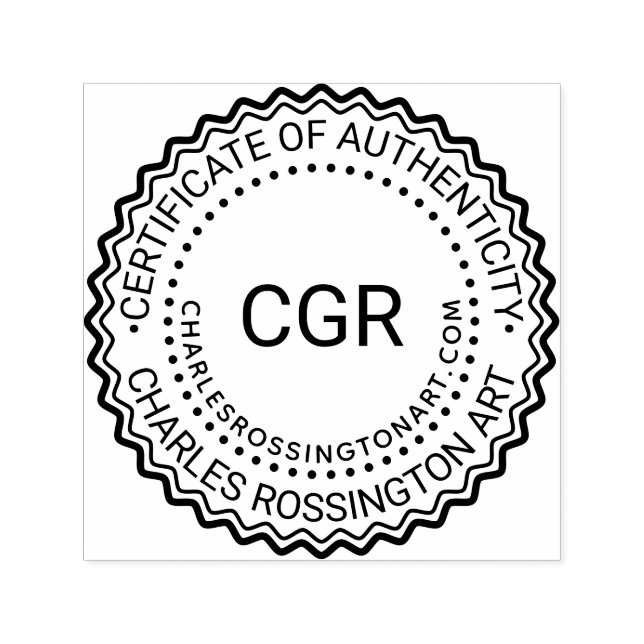 Carimbo Auto Entintado 3 URL do Nome do Certificado de Autenticidade Nº 6 (Design)