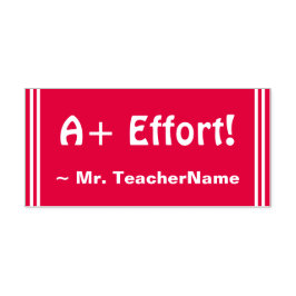 Carimbo Auto Entintado "A+ Esforço!" + Nome de Educador Personalizado Car